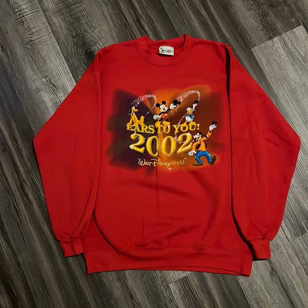 Disney ears to you 2002 Vintage crewneck sweater ( red ) ( medium)